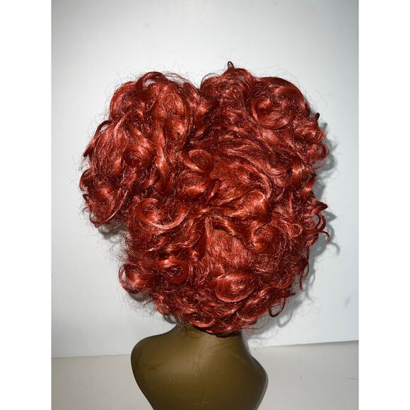 Women's Red Brown Curly Short Wig Cosplay Halloween Costume Party Hocus Pocus - Picture 7 of 14